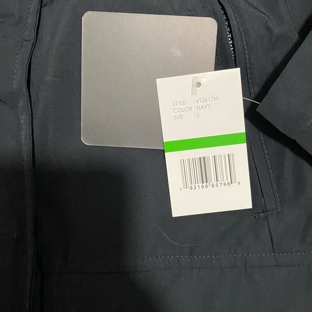 NWT ELLEN TRACY Women's City Rain Jacket with Hood Size Large Navy Blue NWT $150 - Picture 7 of 7